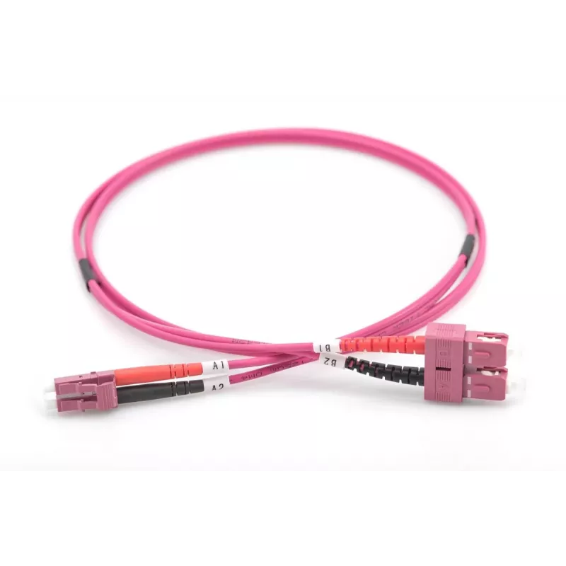 DIGITUS Kabel światłowodowy, LC do SC wielomodowy OM4 - 50/125 µm, dupleks, kolor RAL4003, długość 3 m