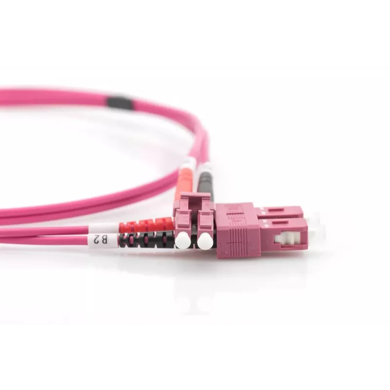 DIGITUS Kabel światłowodowy, LC na SC wielomodowy OM4 - 50/125 µ, duplex, kolor RAL4003, długość 5 m