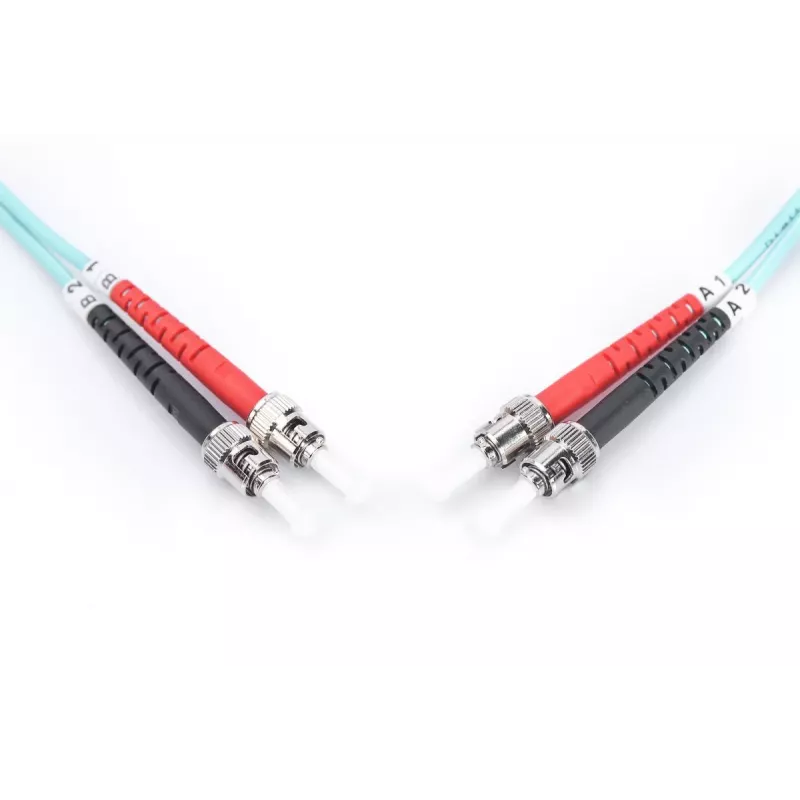 DIGITUS Fiber Optic Patch Cord, ST na ST Wielomodowy 50/125 µ, Dupleks Długość 10 m, Klasa OM3