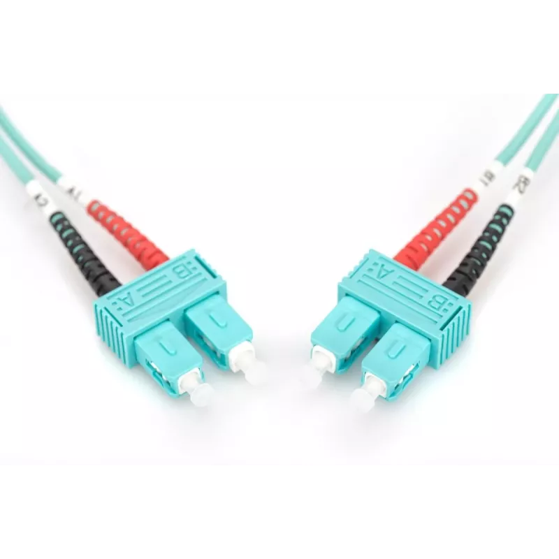 Patchcord światłowodowy DIGITUS, SC do SC wielomodowy 50/125 µ, dupleks, długość 1 m, klasa OM3