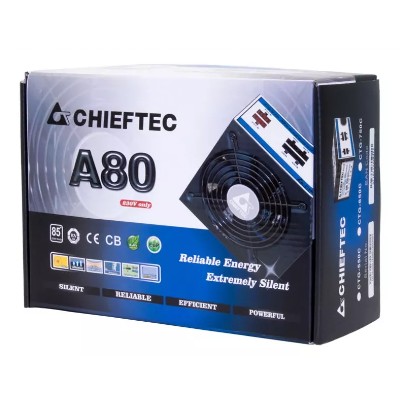 Chieftec CTG-550C zasilacz 550 W 20+4 pin ATX ATX Czarny