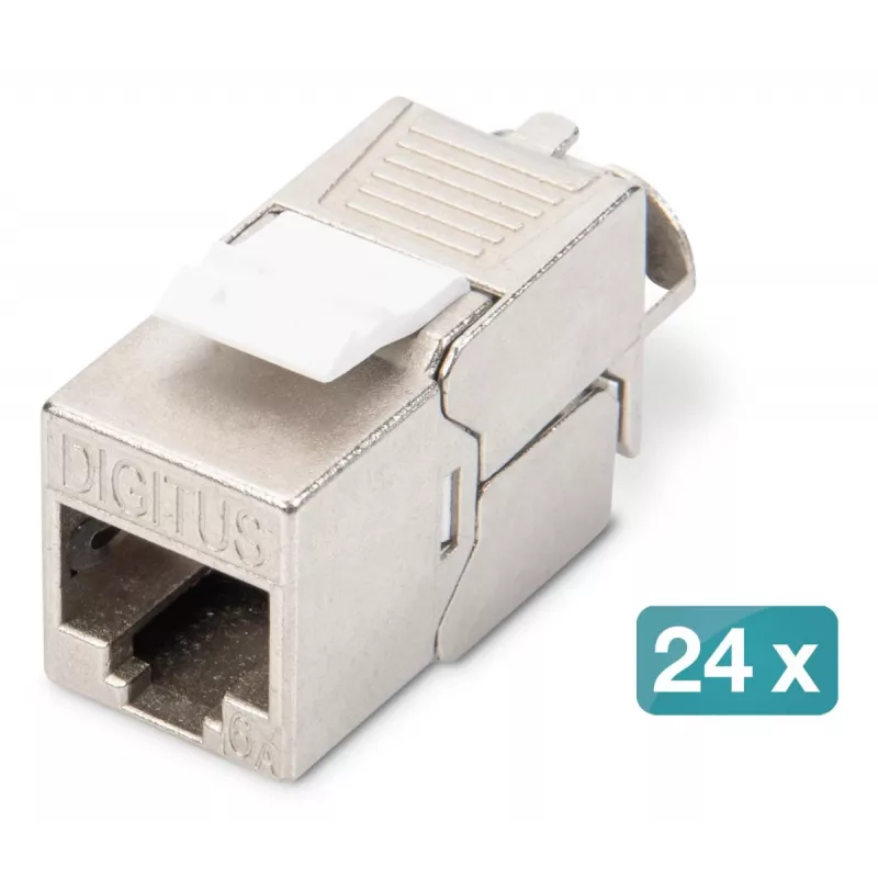 DIGITUS Modularny panel krosowy - ekranowany z 24x DN-93615 24-portowy 1U do montażu w szafie szary RAL 7035