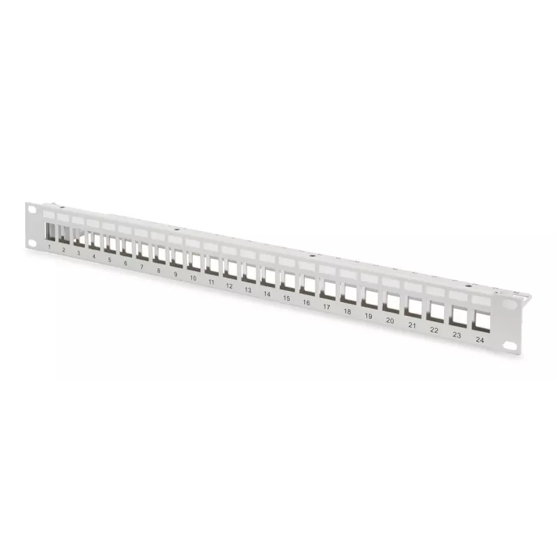 DIGITUS Modularny panel krosowy - ekranowany z 24x DN-93615 24-portowy 1U do montażu w szafie szary RAL 7035