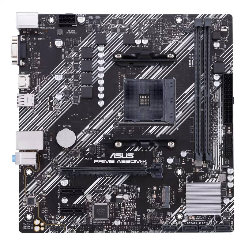 Płyta główna ASUS PRIME A520M-K, chipset AMD A520, Socket AM4, micro ATX, 2x DDR4, 64 GB, 1x M.2, 4x SATA III, HDMI 2.1