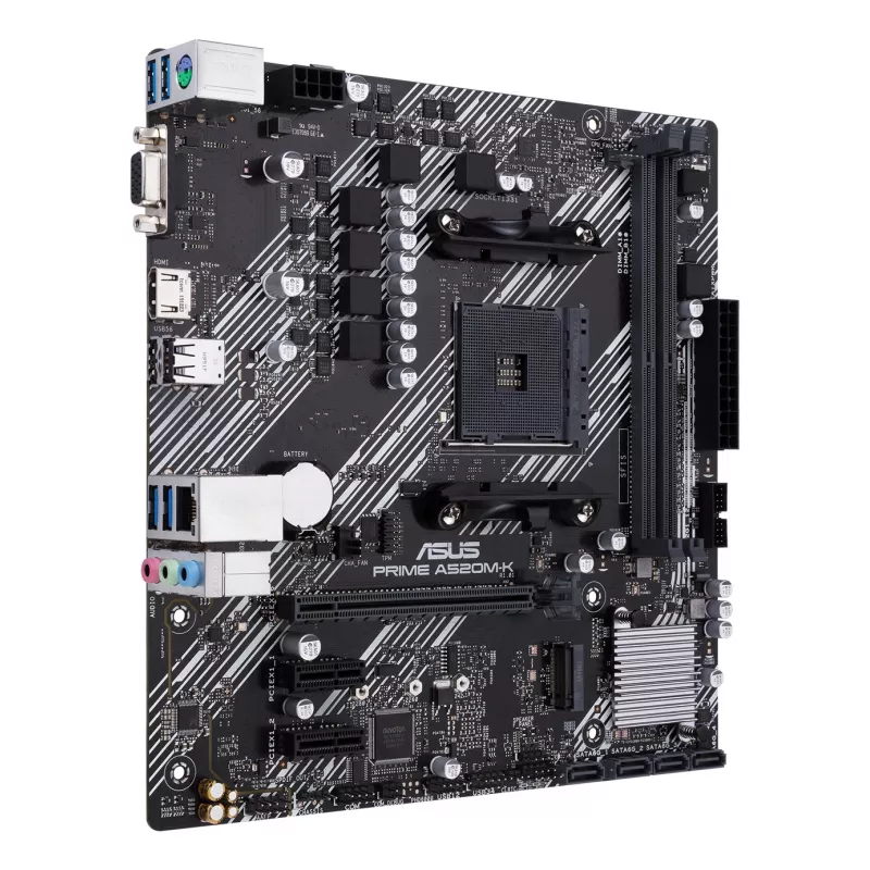 Płyta główna ASUS PRIME A520M-K, chipset AMD A520, Socket AM4, micro ATX, 2x DDR4, 64 GB, 1x M.2, 4x SATA III, HDMI 2.1