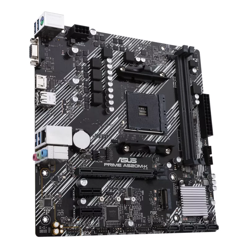 Płyta główna ASUS PRIME A520M-K, chipset AMD A520, Socket AM4, micro ATX, 2x DDR4, 64 GB, 1x M.2, 4x SATA III, HDMI 2.1