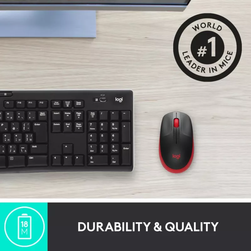 Mysz Logitech M190 Wireless USB czerwony