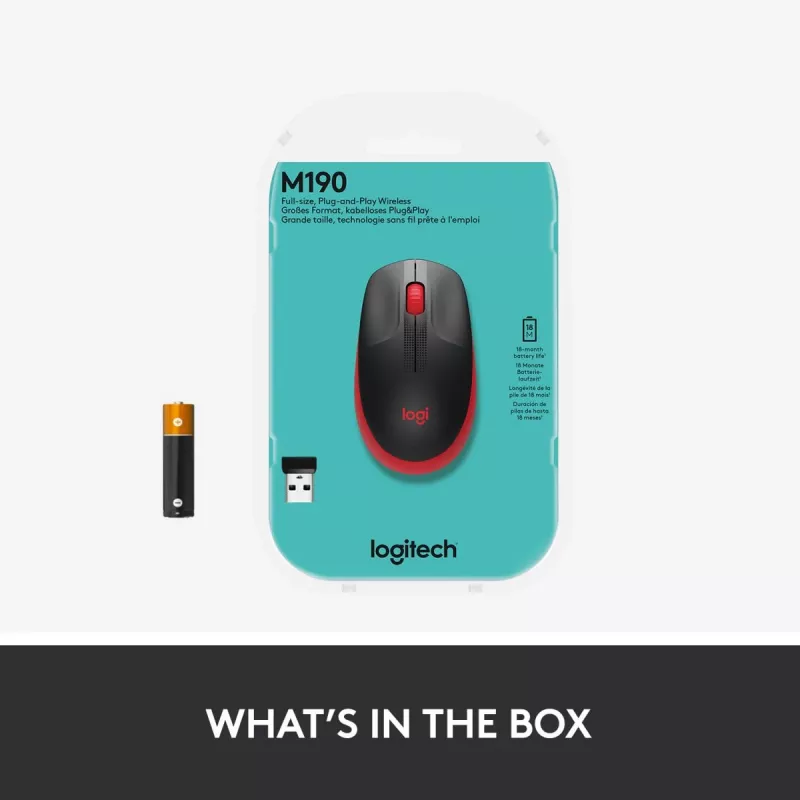 Mysz Logitech M190 Wireless USB czerwony