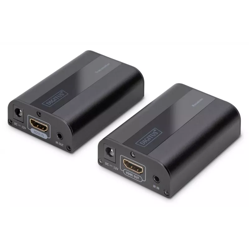 Zestaw przedłużacza HDMI DIGITUS 4K, HDMI 2.0 30/60 m przez kabel sieciowy (CAT6, 6a, 7), UHD 4K2K/60 Hz