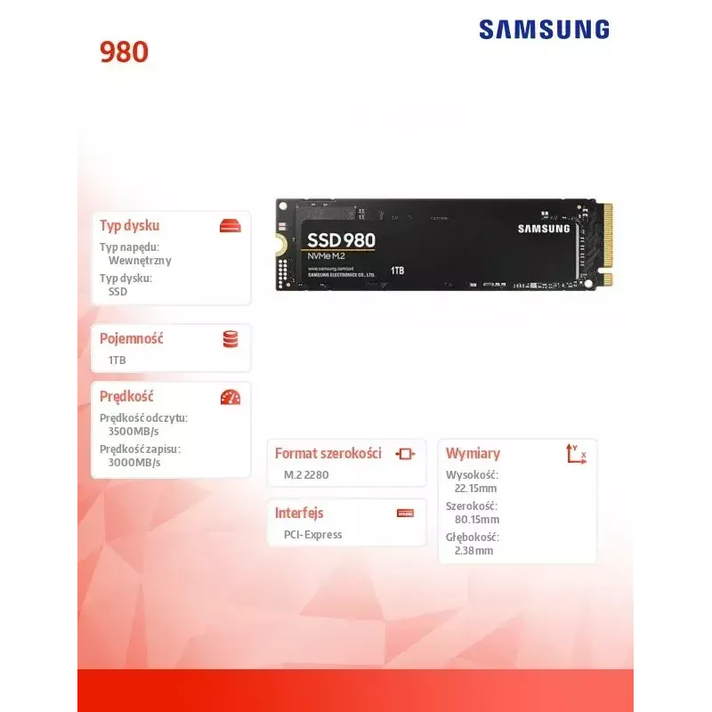 Origin Storage Samsung 980 M.2 1000 GB PCI Express 3.0 V-NAND NVMe