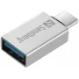 Sandberg Przejściówka USB-C na USB 3.0, USB 3.2 Gen 1 (3.1 Gen 1) Type-C, USB 3.2 Gen 1 (3.1 Gen 1) Type-A, srebrna, aluminium, 5 g, 80 mm