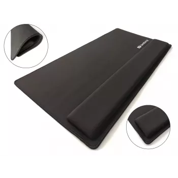 Sandberg Desk Pad Pro XXL, Czarny, Monochromatyczny, Podpórka pod nadgarstek, Antypoślizgowa podstawa, Podkładka pod mysz dla graczy