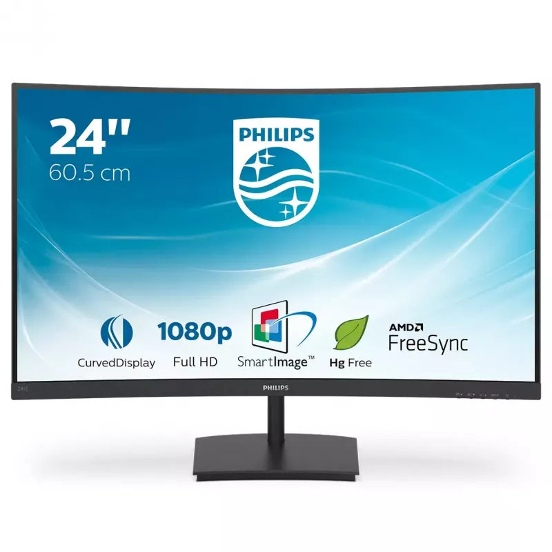Philips E Line 241E1SC/00 monitor komputerowy 59,9 cm (23,6 cala) 1920 x 1080 pikseli Full HD LED Czarny