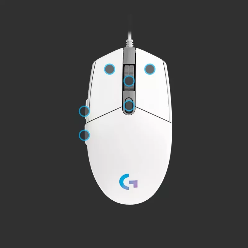 LOGITECH G203 Lightsync Gaming mysz USB biały