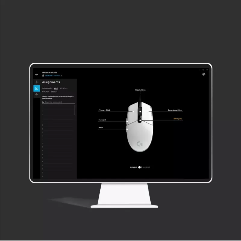 LOGITECH G203 Lightsync Gaming mysz USB biały