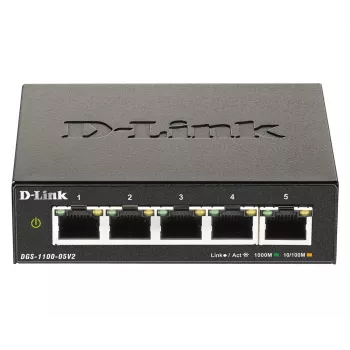 Przełącznik sieciowy D-Link DGS-1100-05V2/E Zarządzalny L2 Gigabit Ethernet (10/100/1000) Czarny