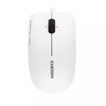 Mysz przewodowa CHERRY MC 2000 z rolką uchylną, jasnoszara, USB, symetryczna, dioda IR LED, USB typu A, 1600 DPI, szara