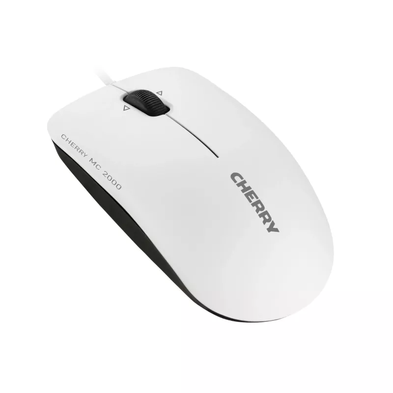 Mysz przewodowa CHERRY MC 2000 z rolką uchylną, jasnoszara, USB, symetryczna, dioda IR LED, USB typu A, 1600 DPI, szara