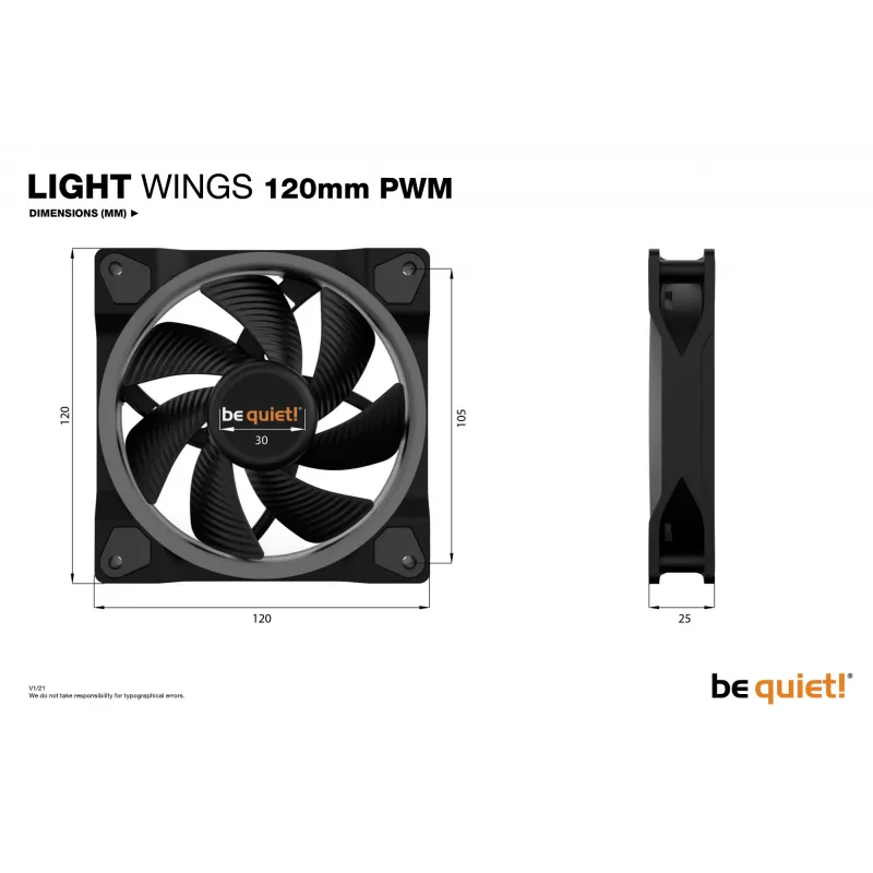 be quiet Light Wings 120mm ARGB PWM Fan Czarny