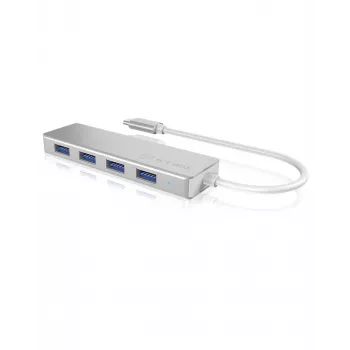 ICY BOX IB-HUB1425-C3 USB 3.2 Gen 1 (3.1 Gen 1) Type-C 5000 Mbit/s Srebrny