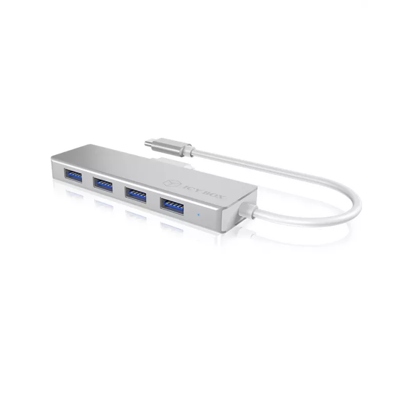 ICY BOX IB-HUB1425-C3 USB 3.2 Gen 1 (3.1 Gen 1) Type-C 5000 Mbit/s Srebrny