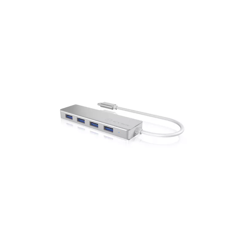 ICY BOX IB-HUB1425-C3 USB 3.2 Gen 1 (3.1 Gen 1) Type-C 5000 Mbit/s Srebrny