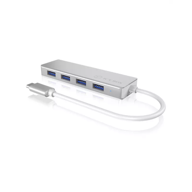 ICY BOX IB-HUB1425-C3 USB 3.2 Gen 1 (3.1 Gen 1) Type-C 5000 Mbit/s Srebrny
