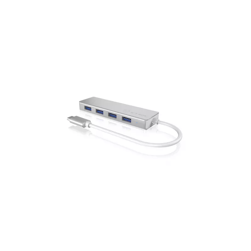 ICY BOX IB-HUB1425-C3 USB 3.2 Gen 1 (3.1 Gen 1) Type-C 5000 Mbit/s Srebrny