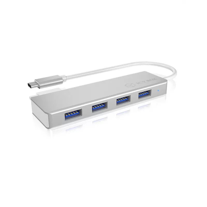 ICY BOX IB-HUB1425-C3 USB 3.2 Gen 1 (3.1 Gen 1) Type-C 5000 Mbit/s Srebrny