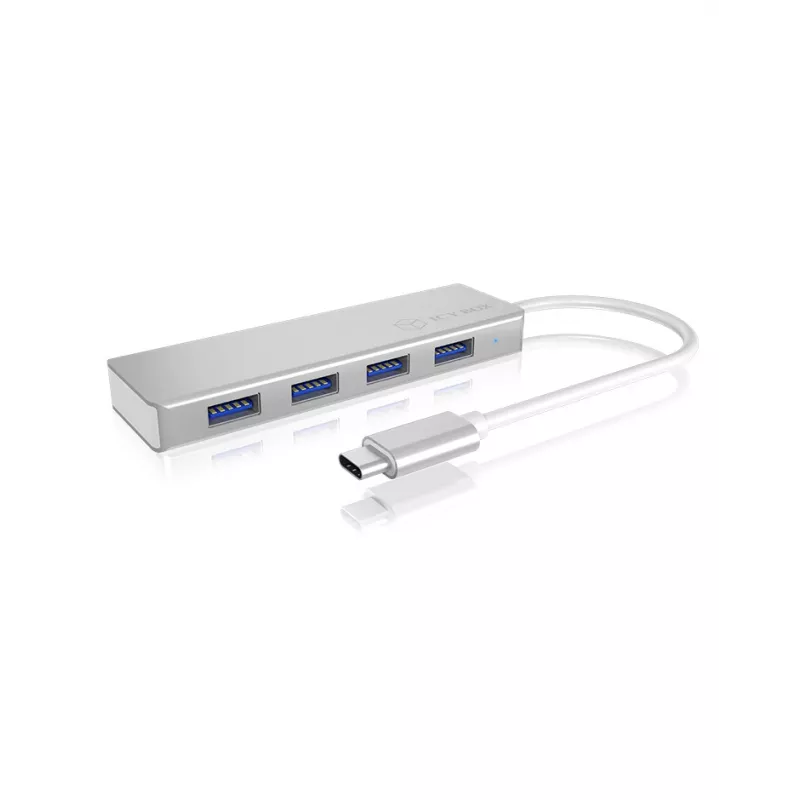 ICY BOX IB-HUB1425-C3 USB 3.2 Gen 1 (3.1 Gen 1) Type-C 5000 Mbit/s Srebrny