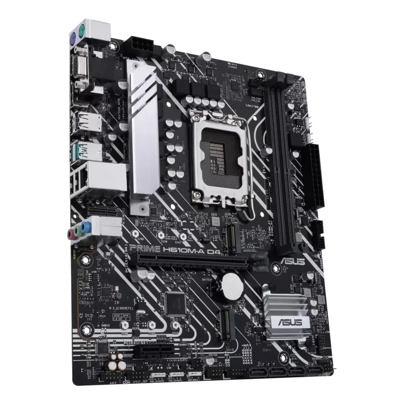 Płyta główna ASUS PRIME H610M-A D4-CSM, Intel H610, LGA 1700, micro ATX, DDR4, 2x DIMM, 64GB, 2x M.2, 4x SATA III, HDMI 2.1, DP 1.4