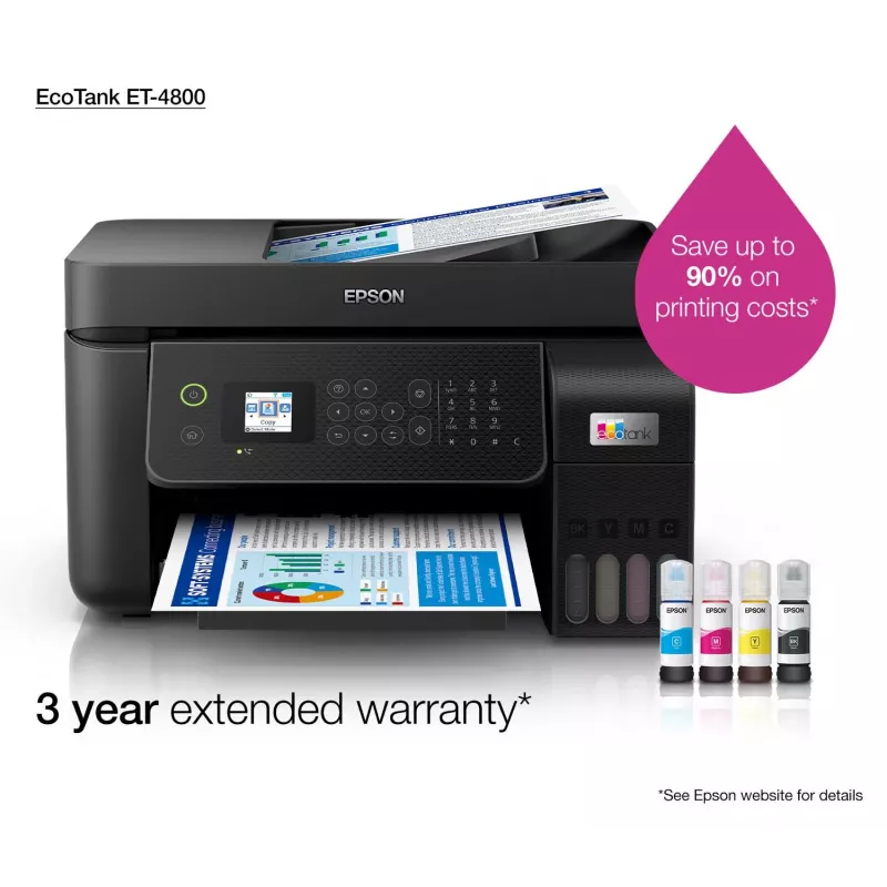 Epson EcoTank ET-4800 Atramentowa A4 5760 x 1440 DPI 33 stron/min Wi-Fi