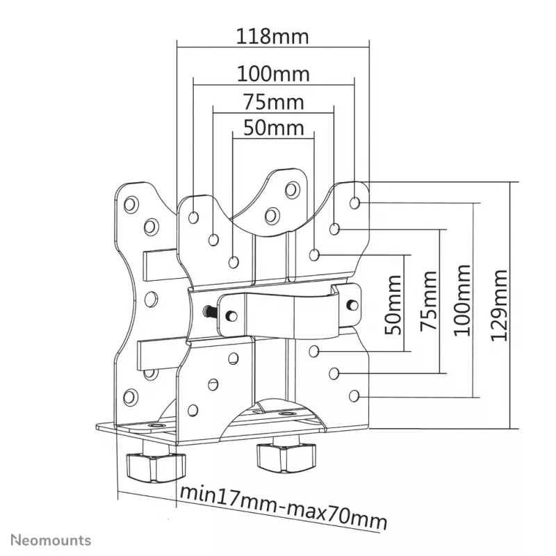 Neomounts NM-TC100Czarny Mini PC holder - max 5 kg - universal