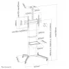 Neomounts FL50-550BL1 TV trolley 37-70 inch, Czarny, Portable floor stand, Steel, 50 kg, 94 cm (37 inch), 177.8 cm (70 inch)