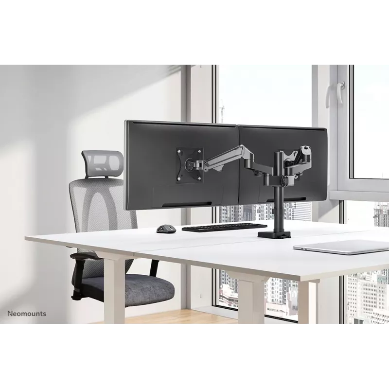 Neomounts DS70-750BL2 Ramię do monitora 17-27 cali - sprężyna gazowa, zacisk/przelotka, 7 kg, 43,2 cm (17 cali), 68,6 cm (27 cali), 100 x 100 mm, czarny