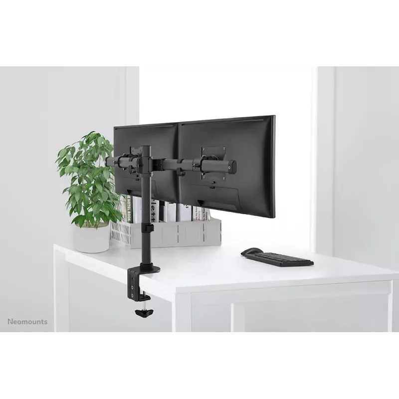 Neomounts FPMA-DCB100DCzarny Ramię monitora 10-27 cali, Zacisk/Otulacz, 10 kg, 25,4 cm (10 cali), 68,6 cm (27 cali), 100 x 100 mm, Czarny