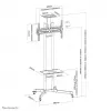 Wózek telewizyjny Neomounts PLASMA-M1700E 32-70 cali, czarny, przenośny stojak podłogowy, stal, 50 kg, 81,3 cm (32 cale), 177,8 cm (70 cali)