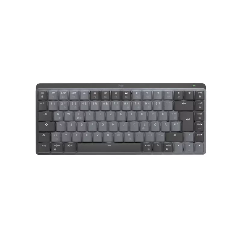 LOGITECH Mx Mechanical Mini Minimalistyczna bezprzewodowa podświetlana klawiatura - grafitowa Tactile Quiet Qwertz niemiecka