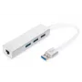 DIGITUS USB 3.0, 3-portowy HUB i adapter Gigabit LAN 3xUSB A/F, 1xUSB A/M, 1xRJ45 LAN obsługuje Windows i Mac OS