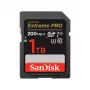 Karta pamięci SDXC flash SANDISK Extreme PRO 1TB UHS-I U3 V30 Class 10, odczyt do 200 MB/s, zapis 140 MB/s, odporna na wstrząsy, czarna