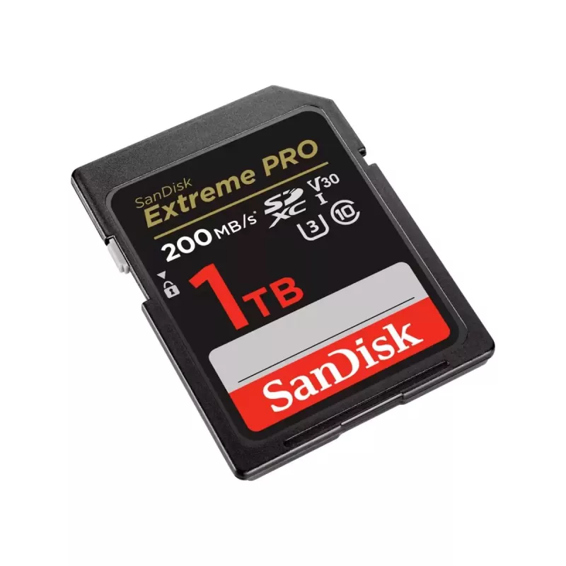 Karta pamięci SDXC flash SANDISK Extreme PRO 1TB UHS-I U3 V30 Class 10, odczyt do 200 MB/s, zapis 140 MB/s, odporna na wstrząsy, czarna
