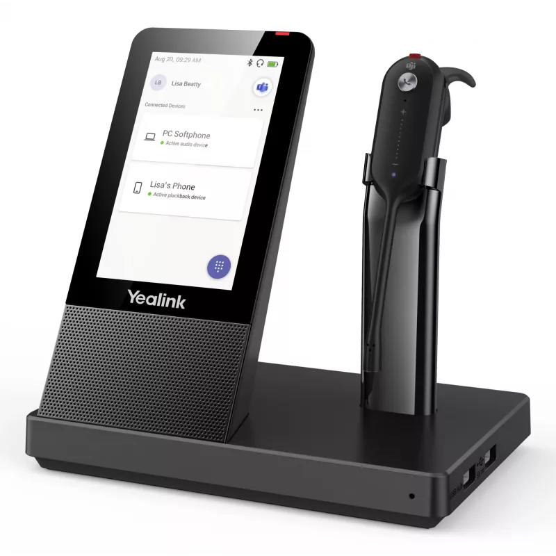 Yealink WH67 Teams Headset, Bezprzewodowy, Biuro/Call center, 20–14000 Hz, 19 g, Zestaw słuchawkowy, Czarny