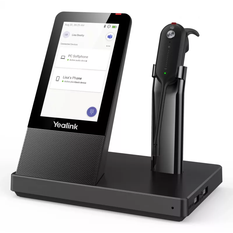 Yealink WH67 Teams Headset, Bezprzewodowy, Biuro/Call center, 20–14000 Hz, 19 g, Zestaw słuchawkowy, Czarny
