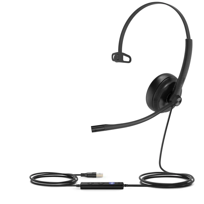 Yealink UH34 Mono Teams Headset, przewodowy, biuro/centrum obsługi telefonicznej, 20 - 20000 Hz, 88 g, zestaw słuchawkowy, czarny