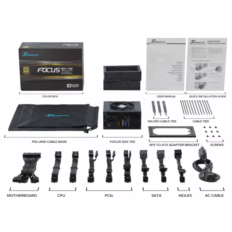 SEASONIC Focus Sgx-750 (2021) Zasilacz 750 W 20+4 pin
