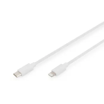 DIGITUS Type C to lightning MFI C94, 2m filling+AL+B jacket PVC biały. OD:3.5mm