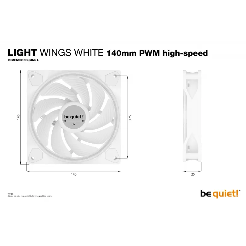 be quiet Light Wings White | 140mm PWM high-speed Triple-Pack Wentylator do obudowy komputera 14 cm 3 szt.