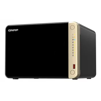 QNAP TS-664 NAS Tower Intel® Celeron® N5095 8 GB DDR4 0 TB QNAP QTS Czarny, Brązowy