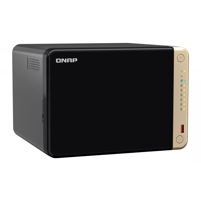 QNAP TS-664 NAS Tower Intel® Celeron® N5095 8 GB DDR4 0 TB QNAP QTS Czarny, Brązowy