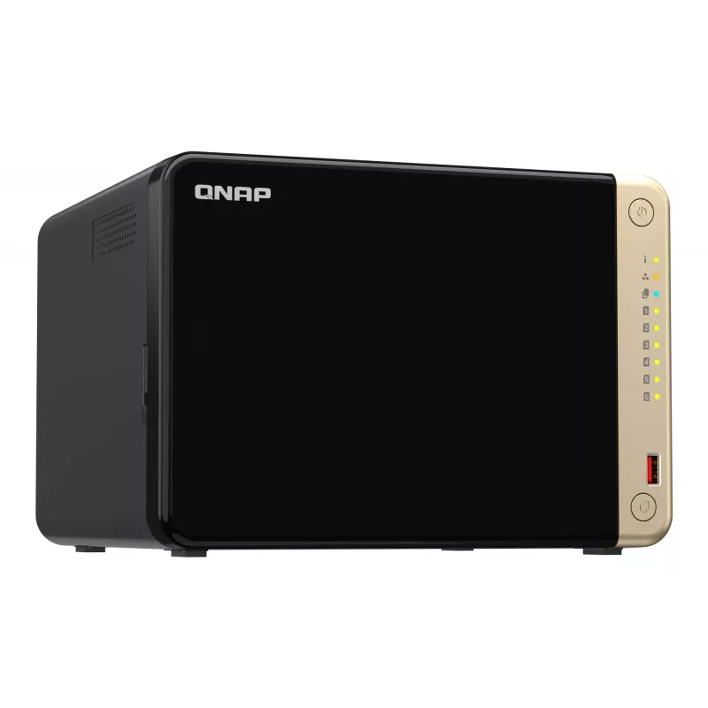 QNAP TS-664 NAS Tower Intel® Celeron® N5095 8 GB DDR4 0 TB QNAP QTS Czarny, Brązowy
